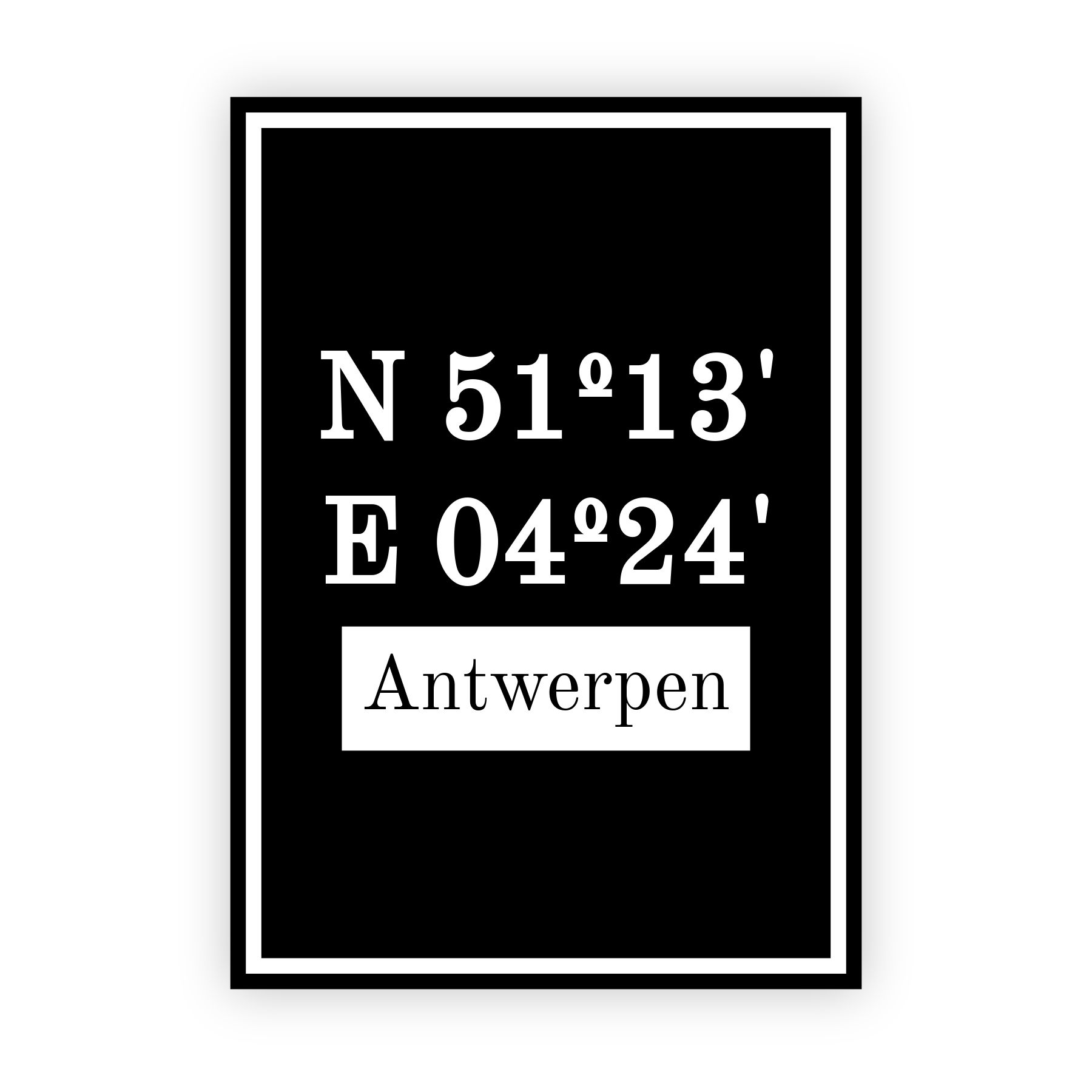Coordinaten poster van Antwerpen