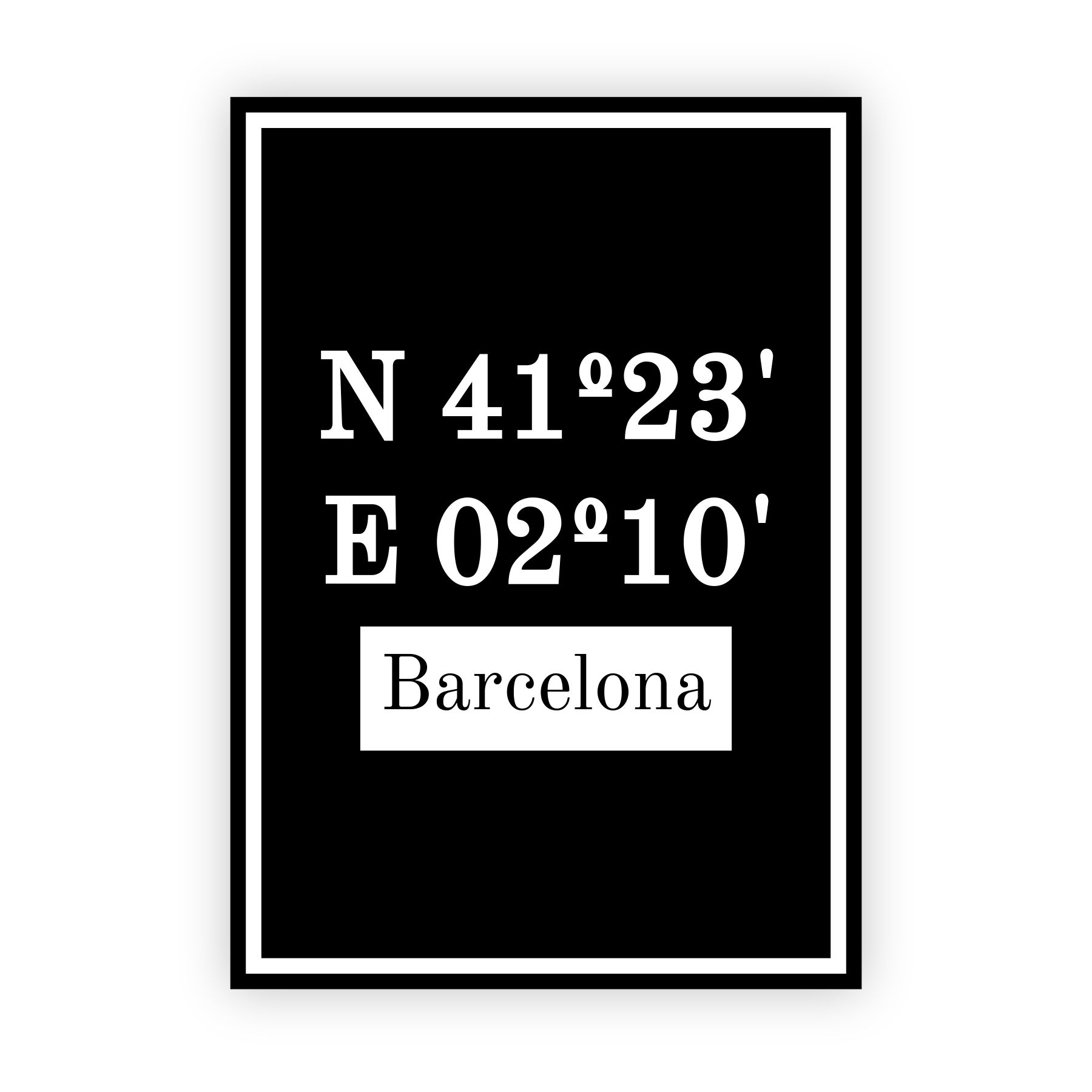 Coordinaten poster van Barcelona