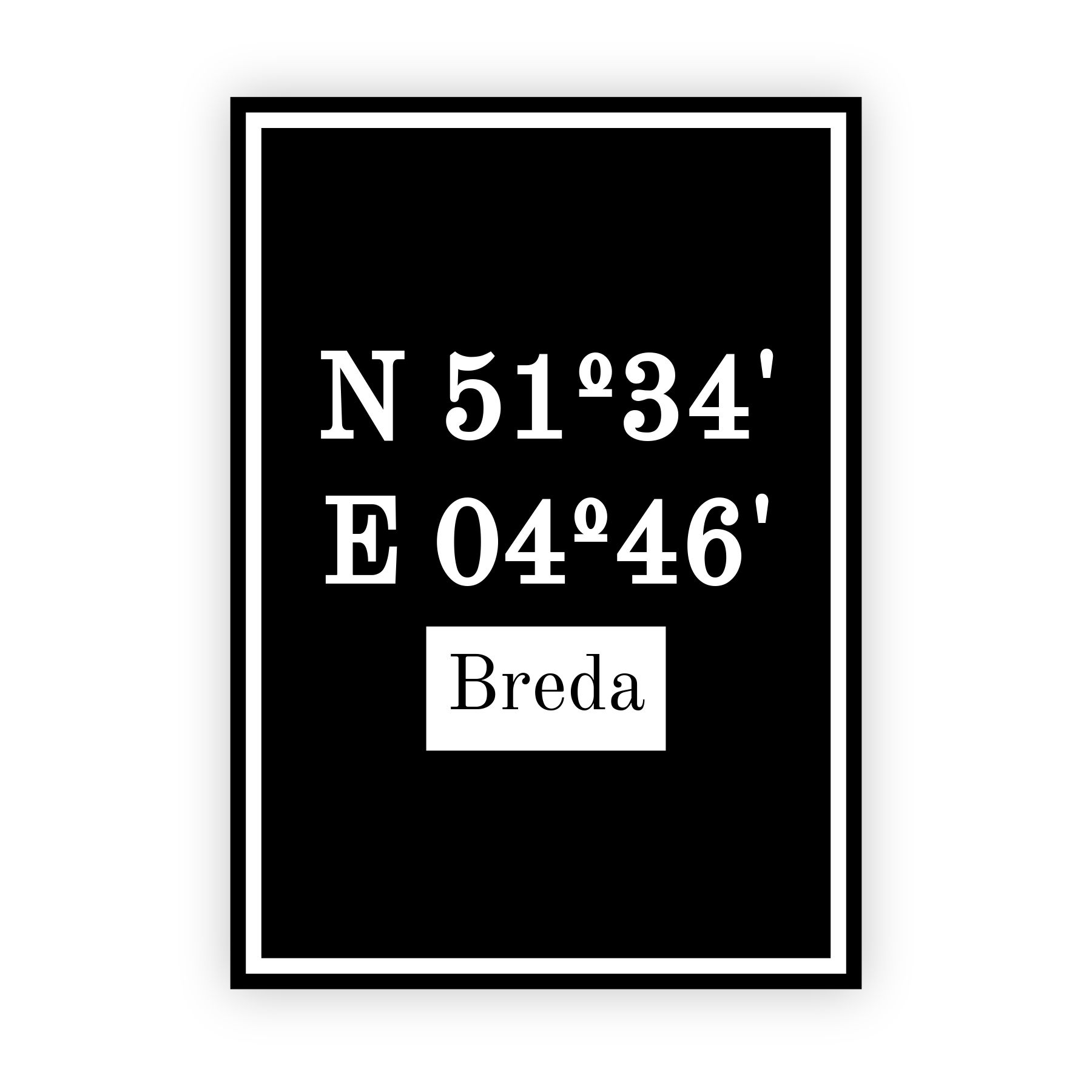Coordinaten poster van Breda
