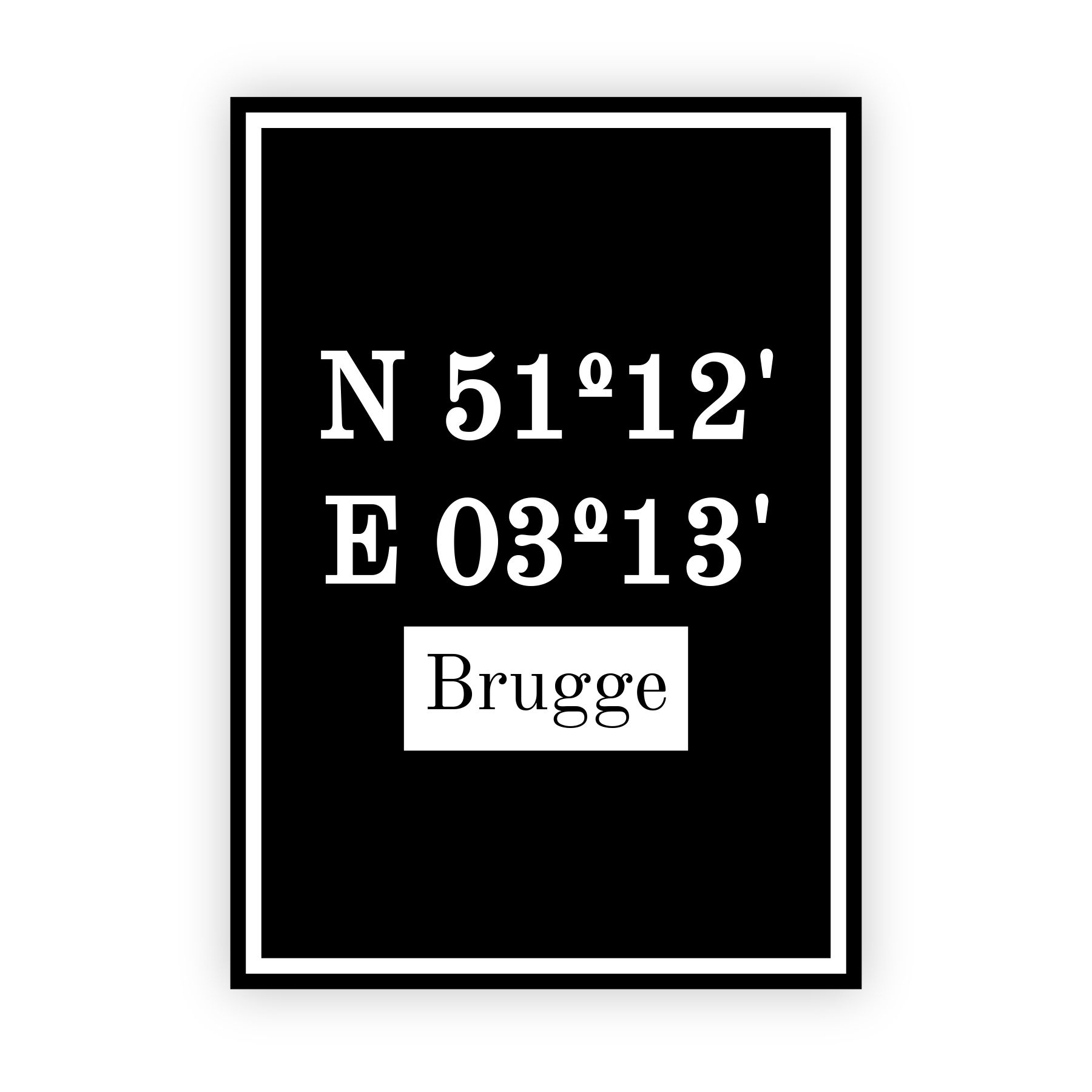 Coordinaten poster van Brugge