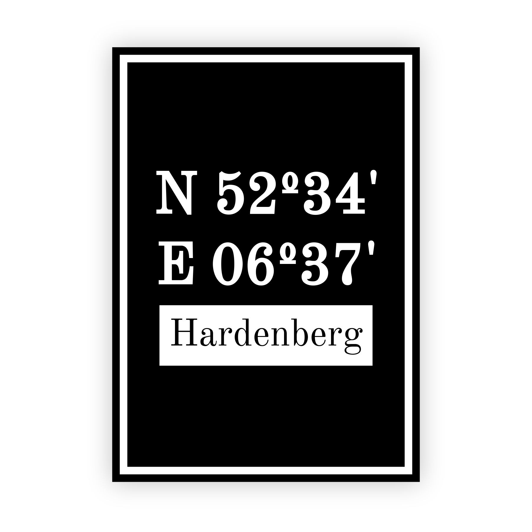 Coordinaten poster van Hardenberg
