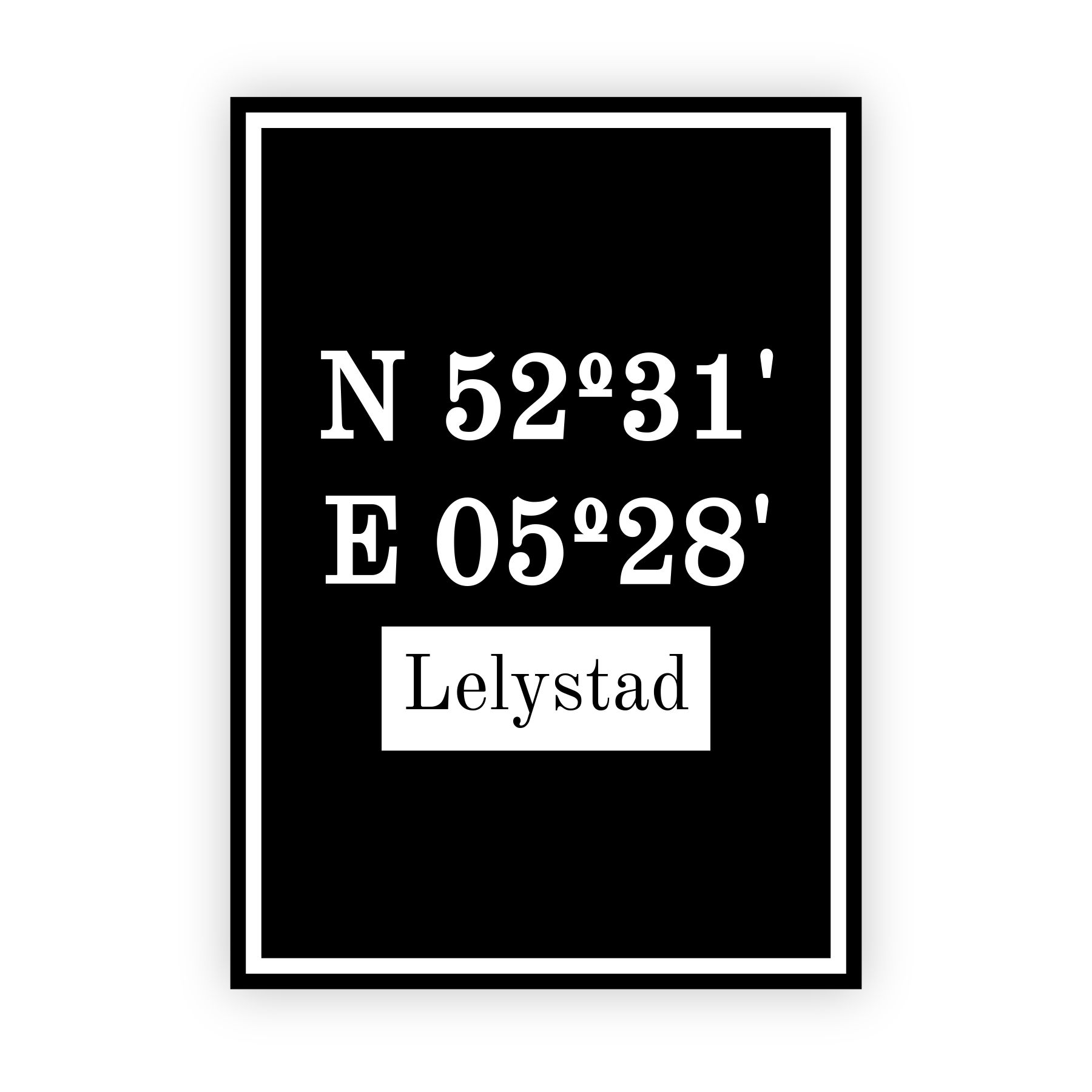 Coordinaten poster van Lelystad
