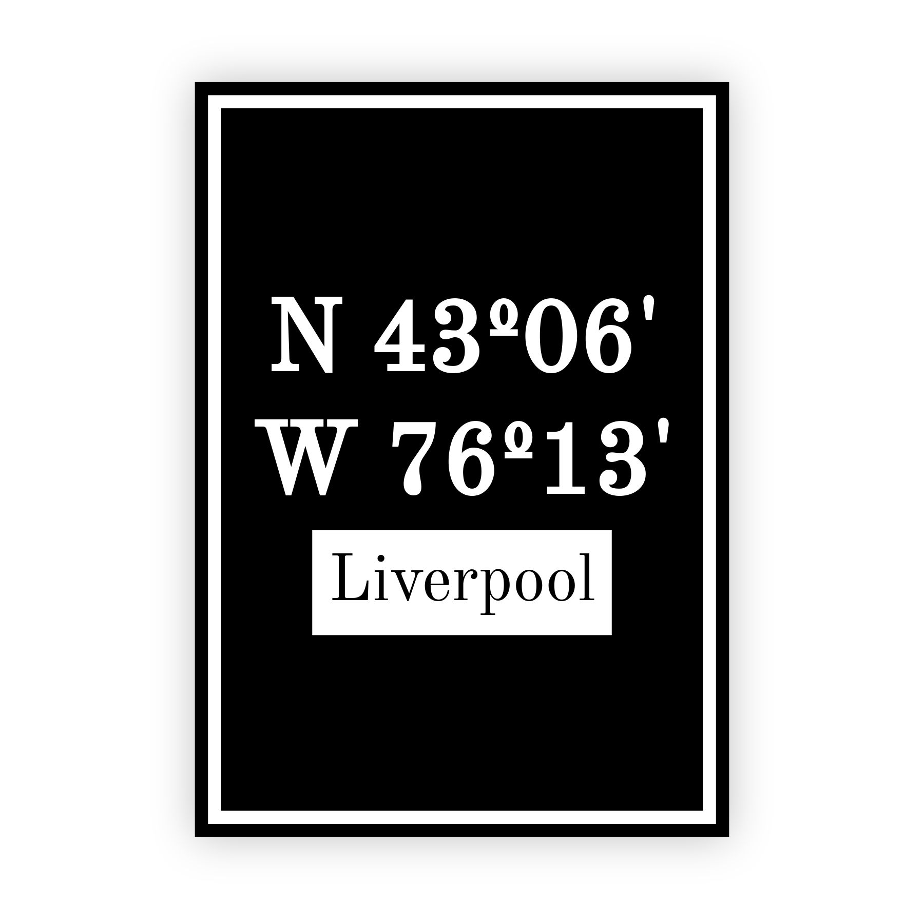 Coordinaten poster van Liverpool