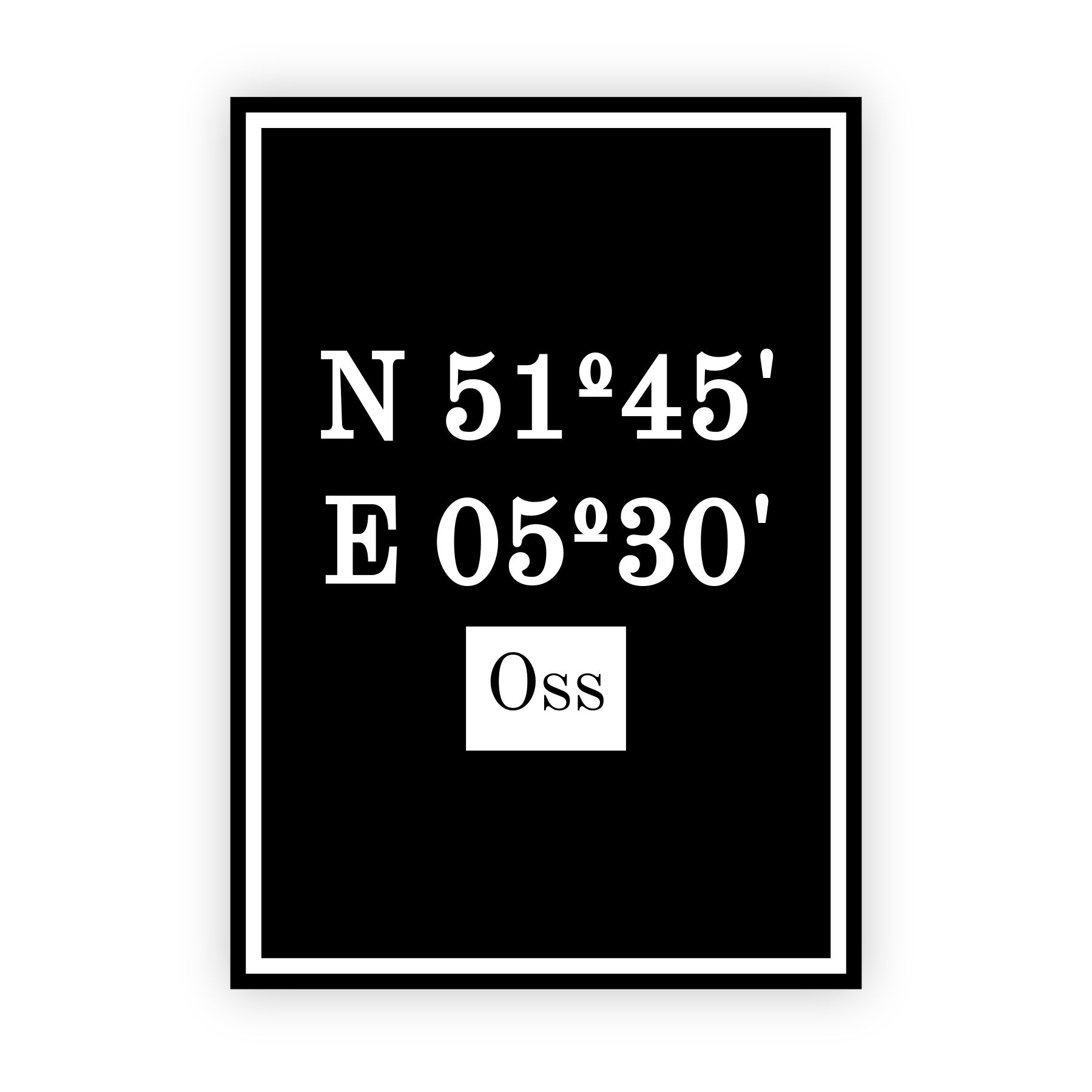 Coordinaten poster van Oss