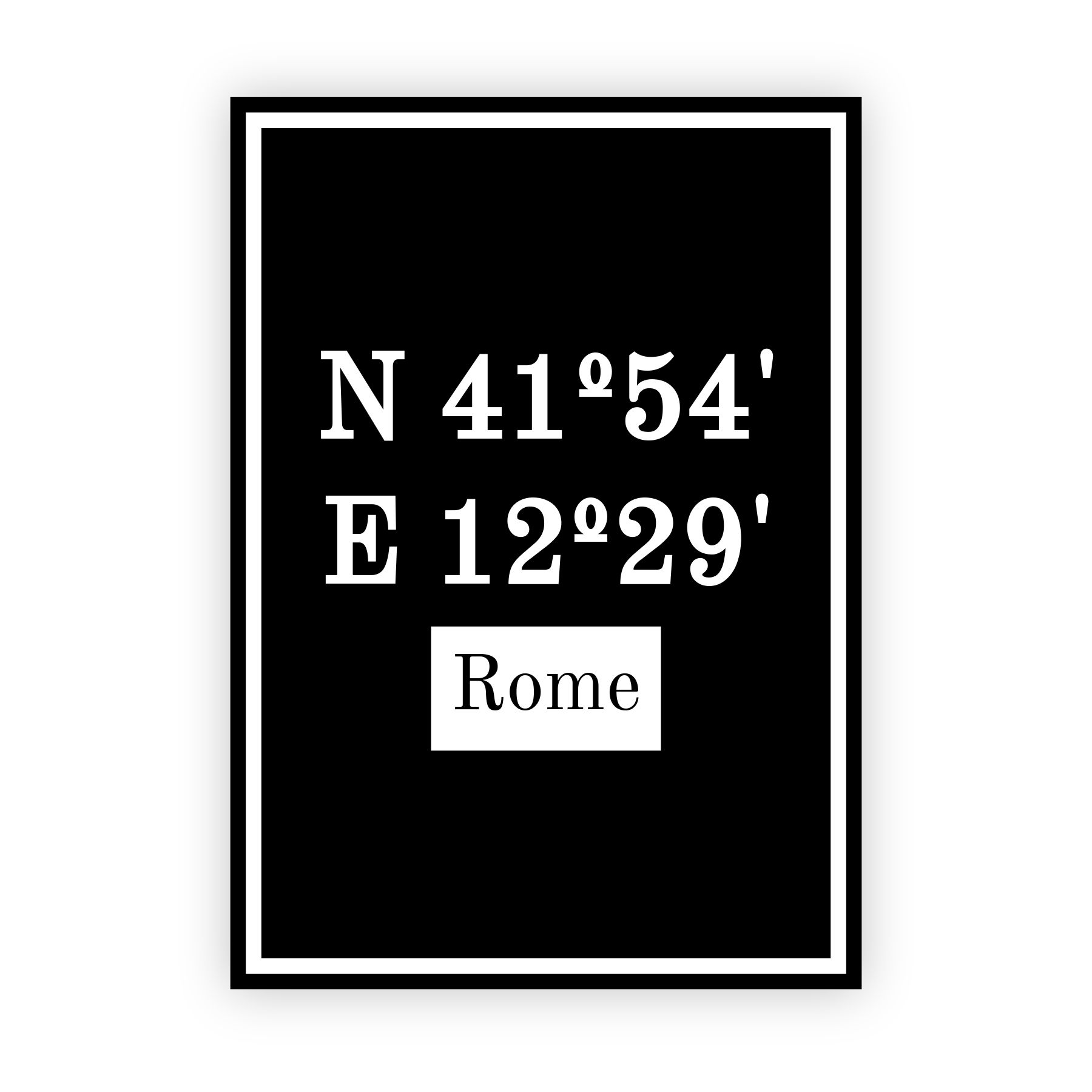 Coordinaten poster van Rome