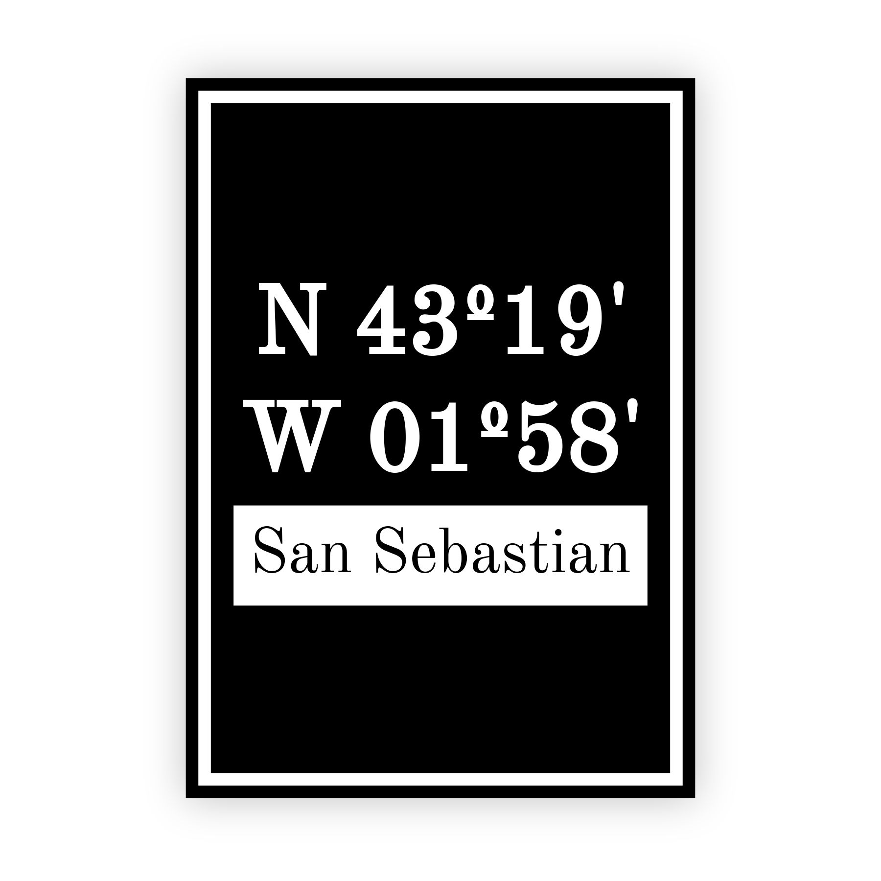 Coordinaten poster van San Sebastian
