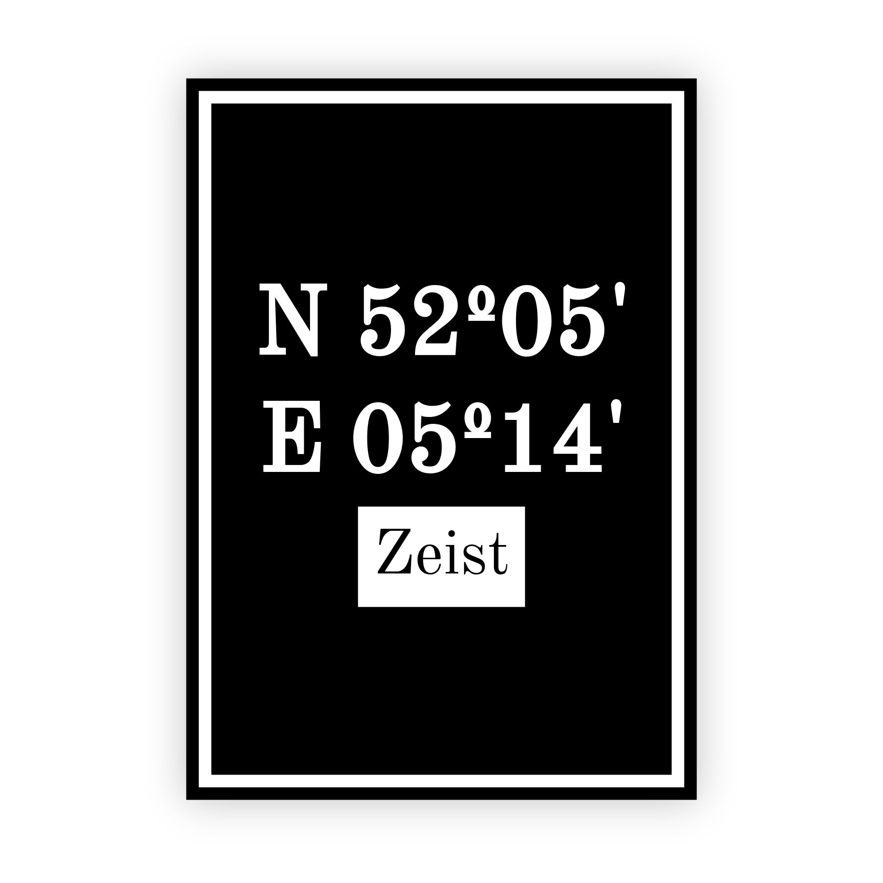 Coordinaten poster van Zeist
