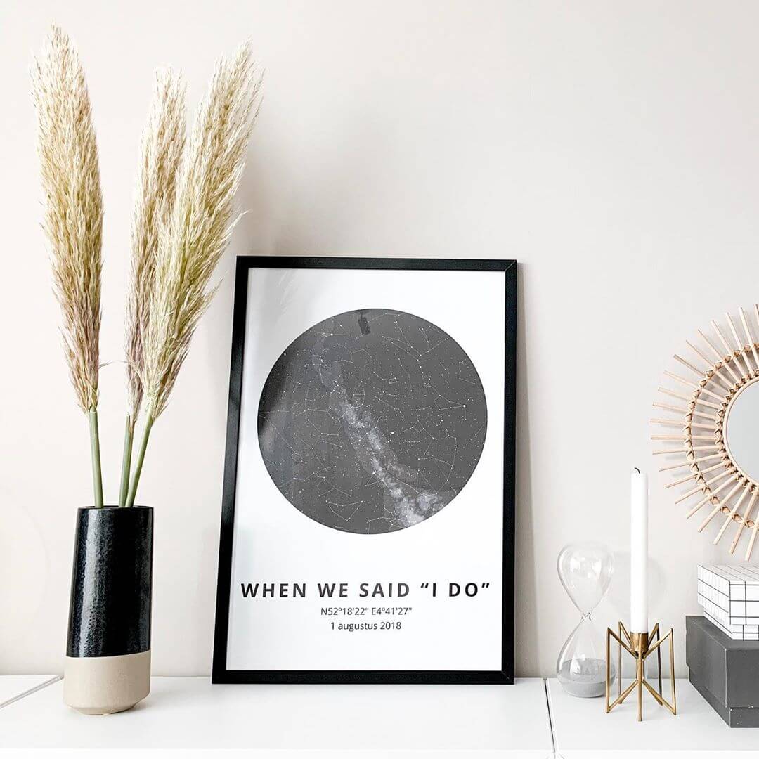 Sterrenposter in donker interieur